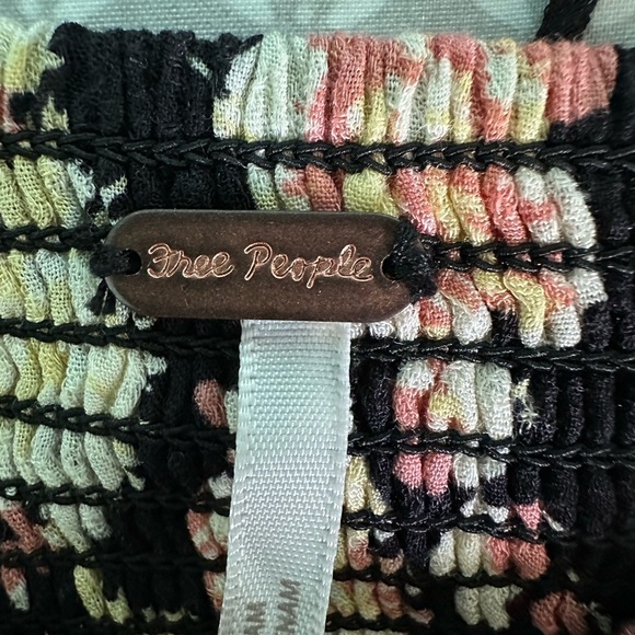 Free People Hilary Printed Top in Black Combo Long Sleeve NWOT - Picture 3 of 11